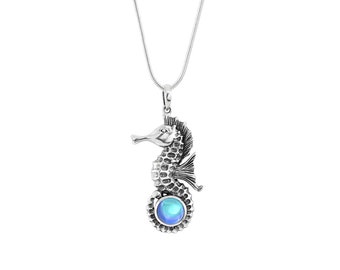 Sea Dragon Necklace | TiO2 Crystal jewelry | Sea Horse | White Gold plated | Crystal pendant | Birthday | Sea | TiO2 | Unissex | Pendant