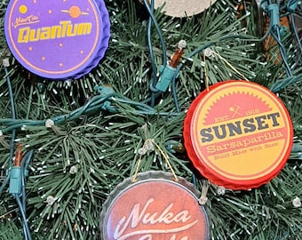 Fallout Bottle Cap Christmas ornaments decor Nuka Cola Sunset Sarsaparilla Quantum New Vegas Metal