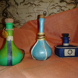 Skyrim potion bottle replicas handmade alchemy potions