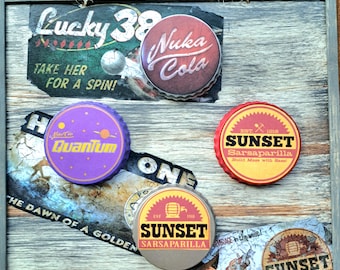 Fallout Bottle Cap Wall Decor Art Hanging New Vegas Nuka Cola Sunset Sarsaparilla Quantum Free Gift w/purchase!