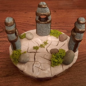 The Elder Scrolls Skyrim Guardian Stones statue replica, Thief, Warrior, Mage birth signs