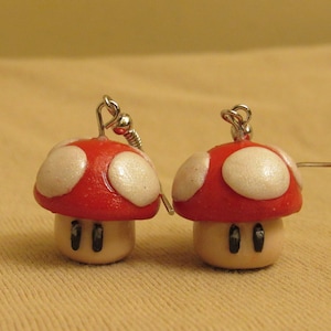 Super Mario Bros. mushroom earrings
