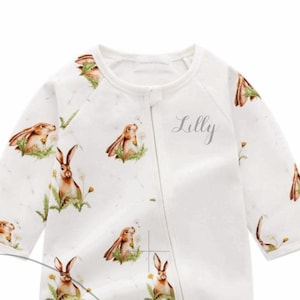 6-9 Monate Baby Strampler, 6-93 Motten Baby Pyjama, 6-9 Monate Kaninchen Pj&#39;s, Baby Lounge Kleidung, Baby Body, Personalisierter Strampelanzug, personalisiert