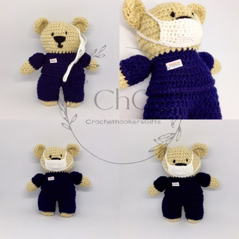 Crochet Frontline Bear Hero Bear Nurse Bear Doctor Bear Etsy UK