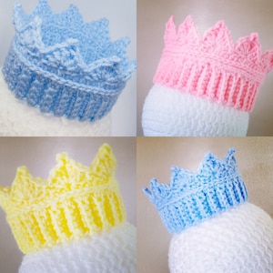 Crochet princess crown, crochet crown, baby crown, crochet tiara, crochet photo prop, Kings Coronation, dress up, girl headband, handmade,