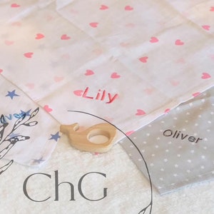 Muslin square, personalised muslin, personalized muslin, baby muslin, cotton muslin, swaddle cloth, baby gift, baby shower, burping cloth,