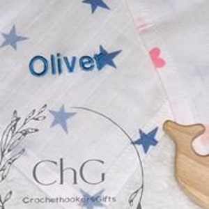 Muslin square, personalised muslin, personalized muslin, baby muslin, cotton muslin, swaddle cloth, baby gift, baby shower, burping cloth