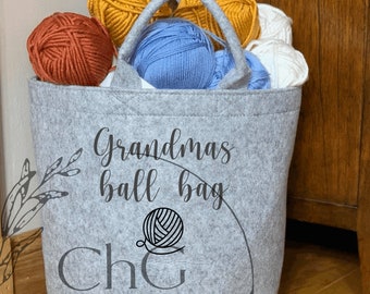 Knitting bag, crochet bag, hobby storage, toy basket, storage basket, felt basket, wool storage, yarn storage, yarn bag, wool bag, hobby bag