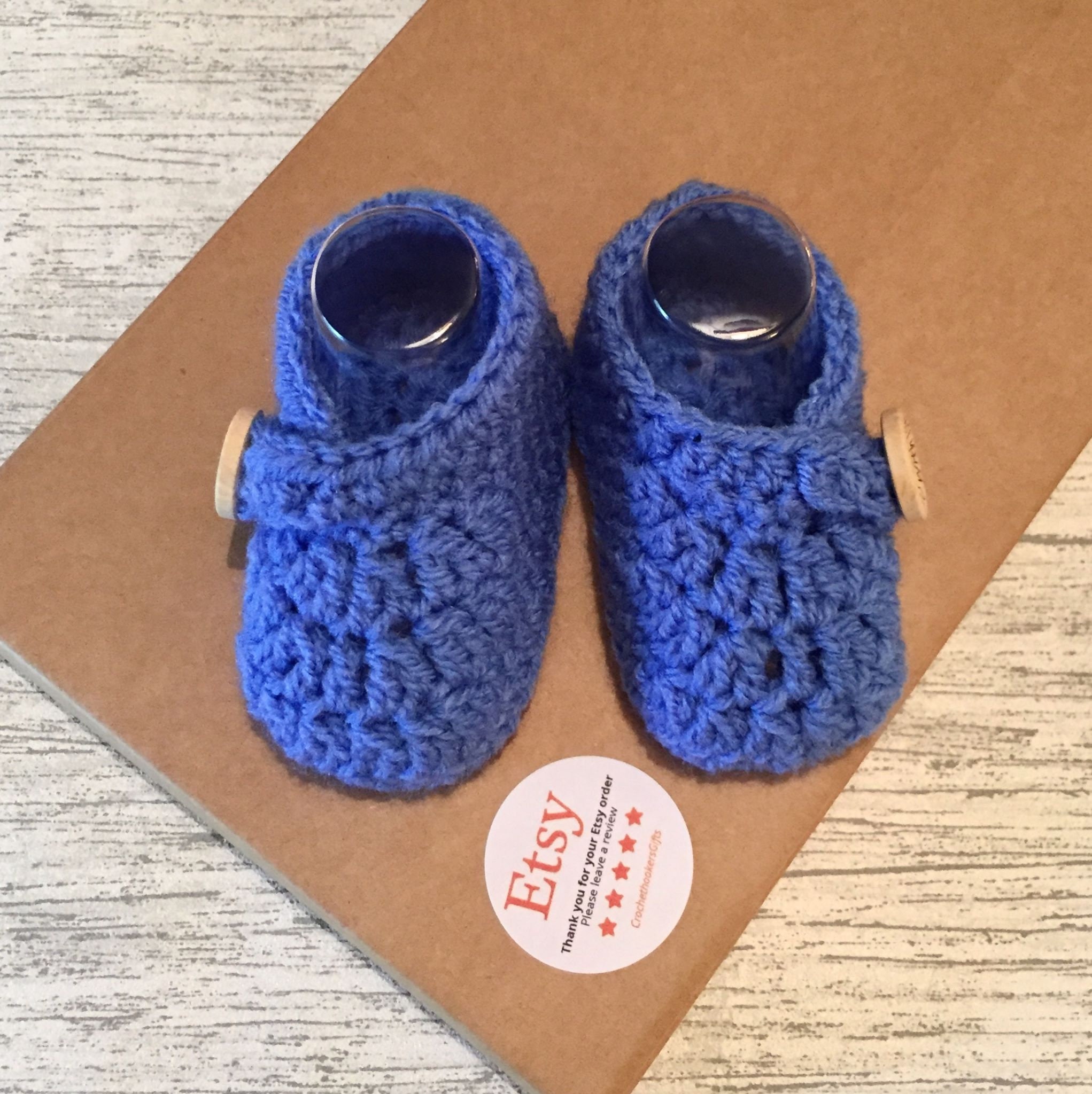 Baby Boy Bootees Booties 1 Pair Pom Pom New Born 3 Months Soft
