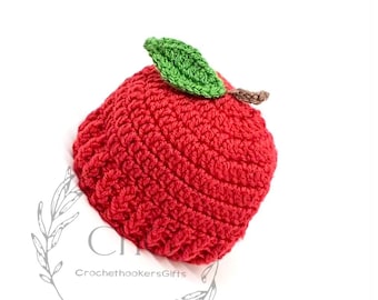 Apple hat, apple beanie, Autumn hat, Winter hat, Autumn baby hat, new baby hat, new baby, new baby gift, baby shower gift, apple gift, fall