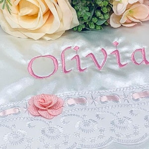 Personalised bib. baby girl bib, Christening bib, Baptism bib, personalised baby bib, baby gift, girls bib, flower girl bib, wedding bib,