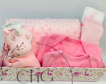Canasta de regalo para niña, regalo para niña, set de regalo para bebé, regalo para recién nacida, set de regalo para niña, canasta