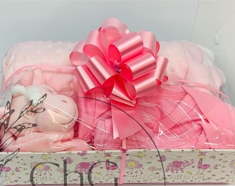 Canasta de regalo para niña, regalo para niña, set de regalo para bebé, regalo para recién nacida, set de regalo para niña, canasta