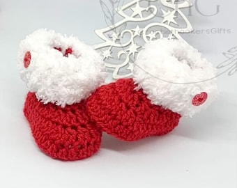 Weihnachtsstiefel, Nikolausstiefel, Nikolausschuhe, Baby Santa, Nikolaus Baby, Weihnachtsbaby, neues Baby, erstes Weihnachten, Weihnachten, Baby Booties,