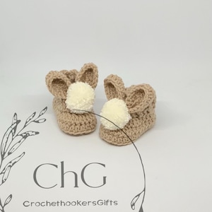 Crochet baby booty, rabbit baby shoes, rabbit booties, Easter baby, Easter baby shower, unisex baby gift, rabbit booty, baby booty, Easter