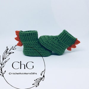 Gehäkelte Dinosaurier Baby-Booties, Häkel-Bootie, Dinosaurier-Booties, Dinosaurier-Stiefel, Dinosaurier-Schuhe, Baby-Booties, Babystiefel, Babyschuh