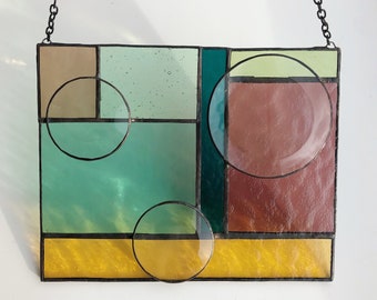 Stained Glass Window - Geometric Art - Modern Suncatcher