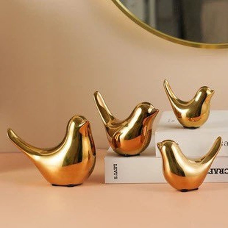 Home Decor Birds Art Metal Bird Sculptures and Statues 3 Etsy