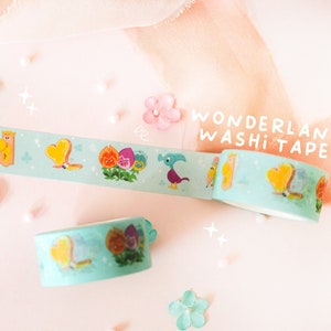 Wonderland Washi Tape, Scrapbooking Washi Tape, 10m Full Roll Washi Tape, Cute Art, Alice In Wonderland