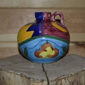 Vintage Stoneware Whiskey Jug Glaze Clay Pitcher Unique Jugful
