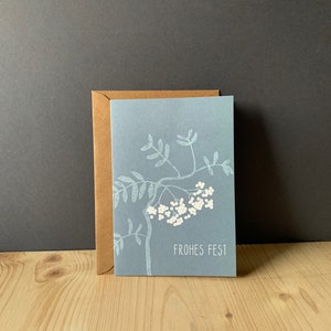 Folding card Christmas silhouette rowan berries