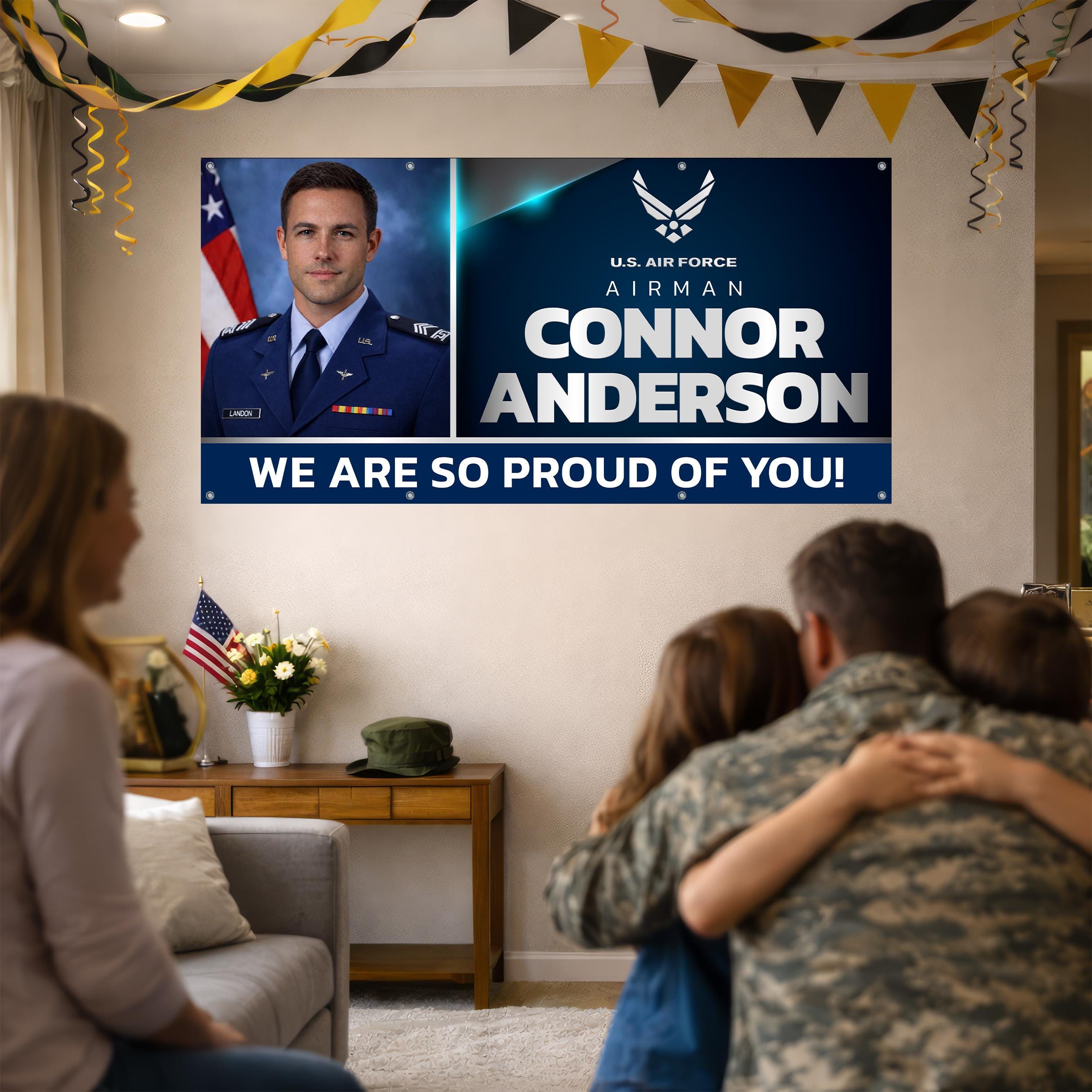 Personalized Air Force Welcome Home Banner | Photo, Name & Rank - Etsy