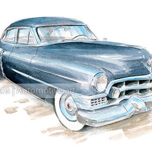 Cadillac Sixty Special Fleetwood / classic car / vintage car / automotive art / gift / art print from an original painting