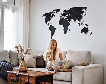 World map wooden XL