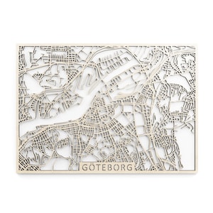 Wooden map of Göteborg