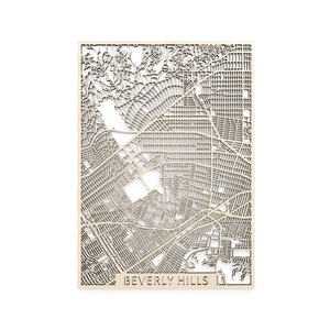 Wooden map of Beverly Hills LA