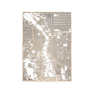 Landkarte aus Holz von Portland ODER