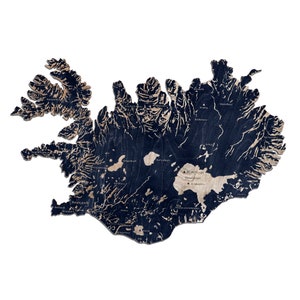 Landkarte von Island aus Holz