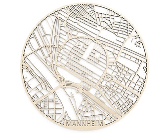 Wooden map of Mannheim