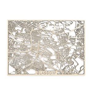 Carte en bois de Glasgow