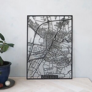 Wooden map of Örebro