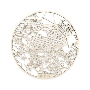 Carte en bois de Bilbao