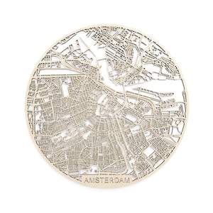 Wooden map of Amsterdam