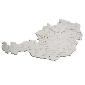 Wooden map of Austria