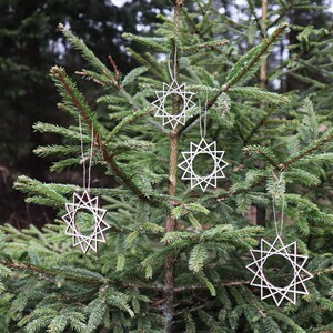 Christmas tree decor, wooden star small 2 pcs image 3