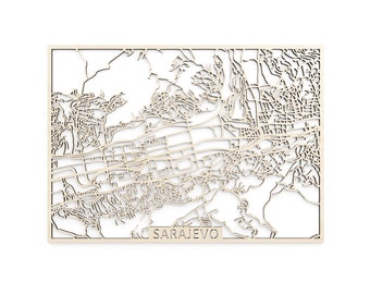 Wooden map of Sarajevo