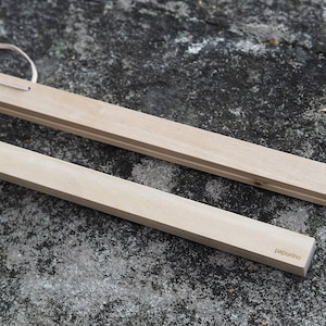 Wooden magnetic poster hanger birch leather
