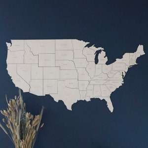 Carte en bois des États-Unis