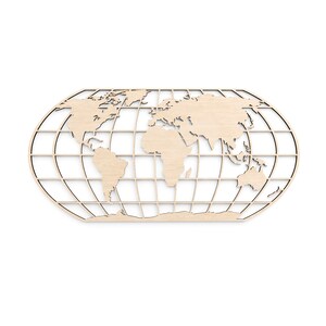 Mapa del mundo de madera "Meridian"