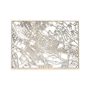 Wooden map of Bremen