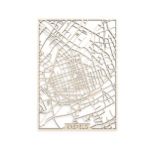 Wooden map of Krefeld