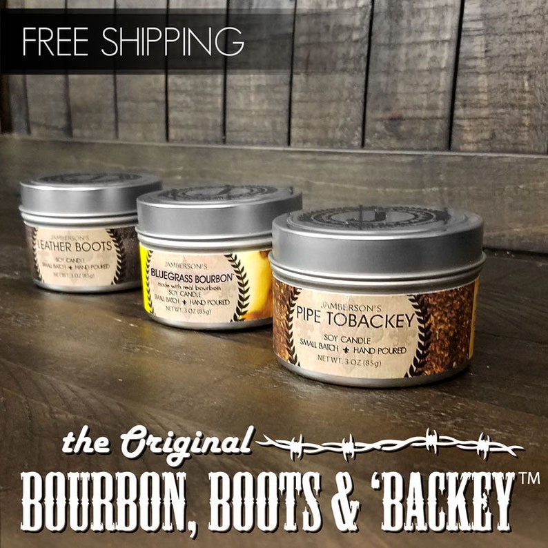 FREE SHIPPING Bourbon Boots & Backey Soy Candl