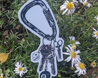 Lesben Karabiner Sticker: Queer Keyring Art LGBTQ+