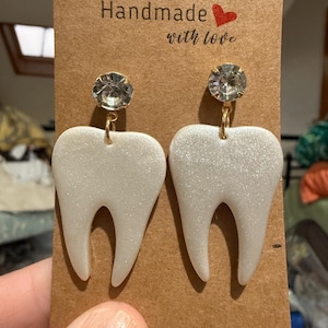 Tooth Clay Earrings