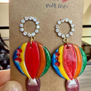 Hot Air Balloon Clay Earrings