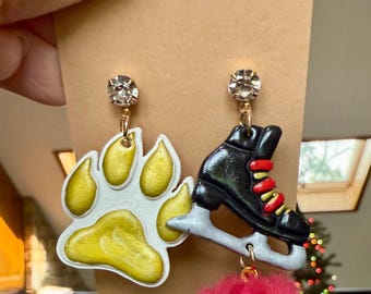 Warcat Hockey Skates Ohrringe aus Modelliermasse